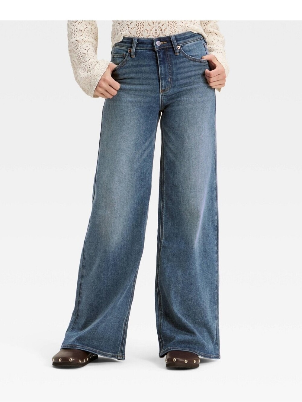 Universal Thread Women's High-Rise Wide Leg Jeans Vintage Medium Wash Size 00
